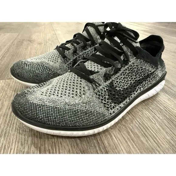 Nike Free RN Flyknit Women's Running Sneakers Size 8.5, Black/White, 942839-101 - Picture 3 of 9